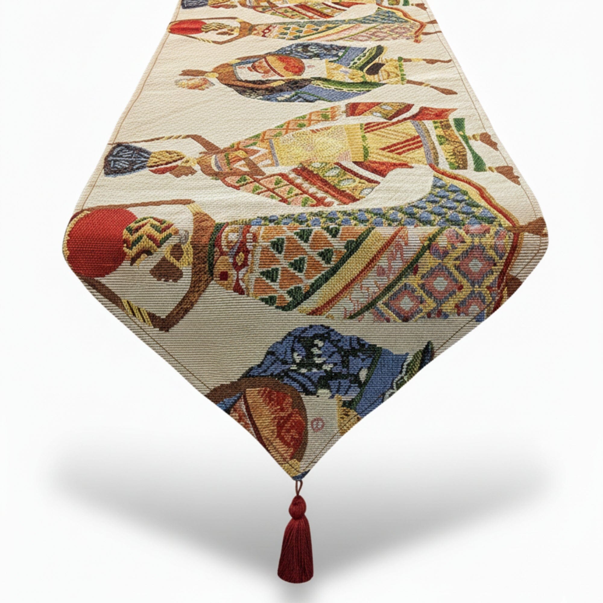 Dancing Women African Dreams Elegant Woven Tapestry Dining Table Runner (18117)