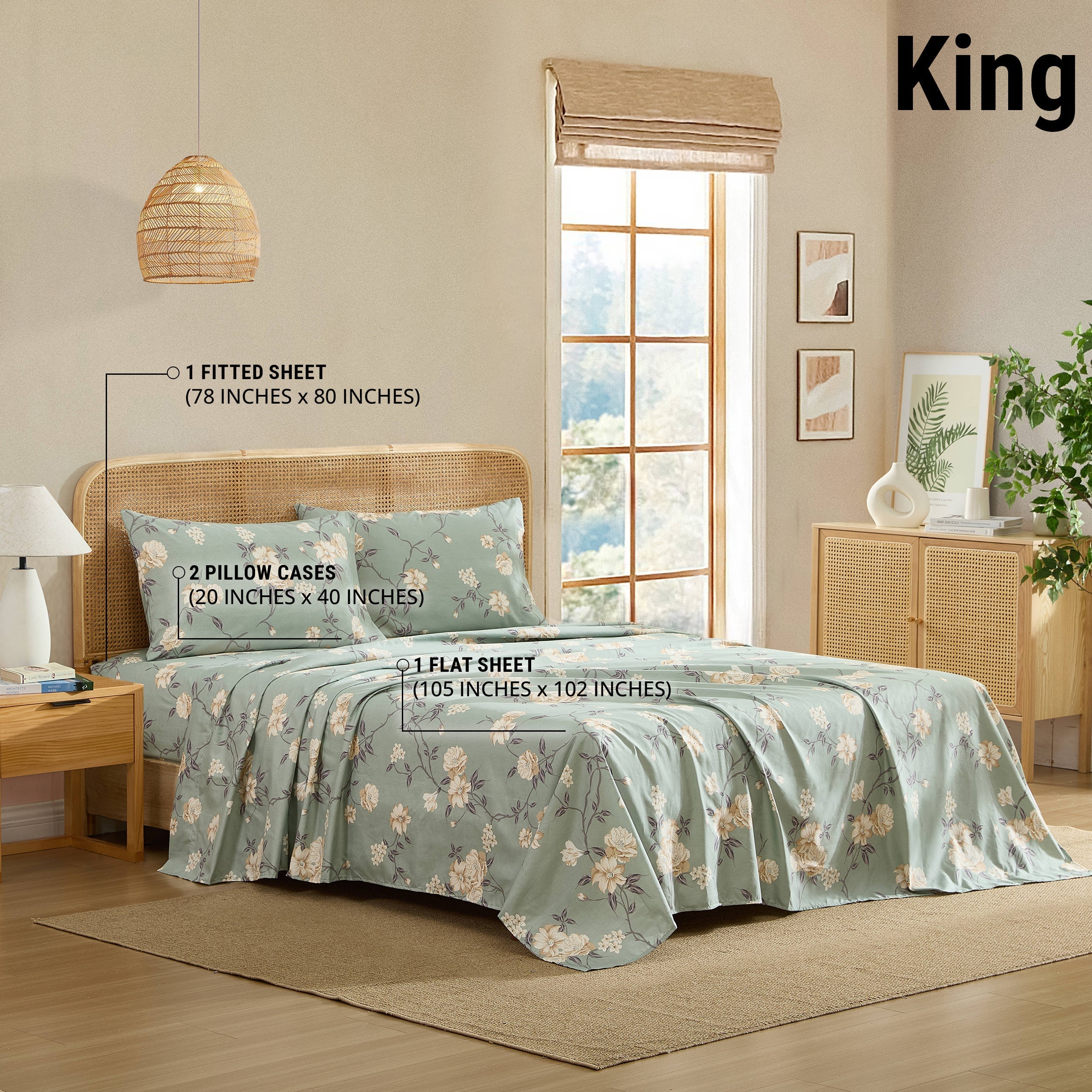 Vintage Green Bed Sheets