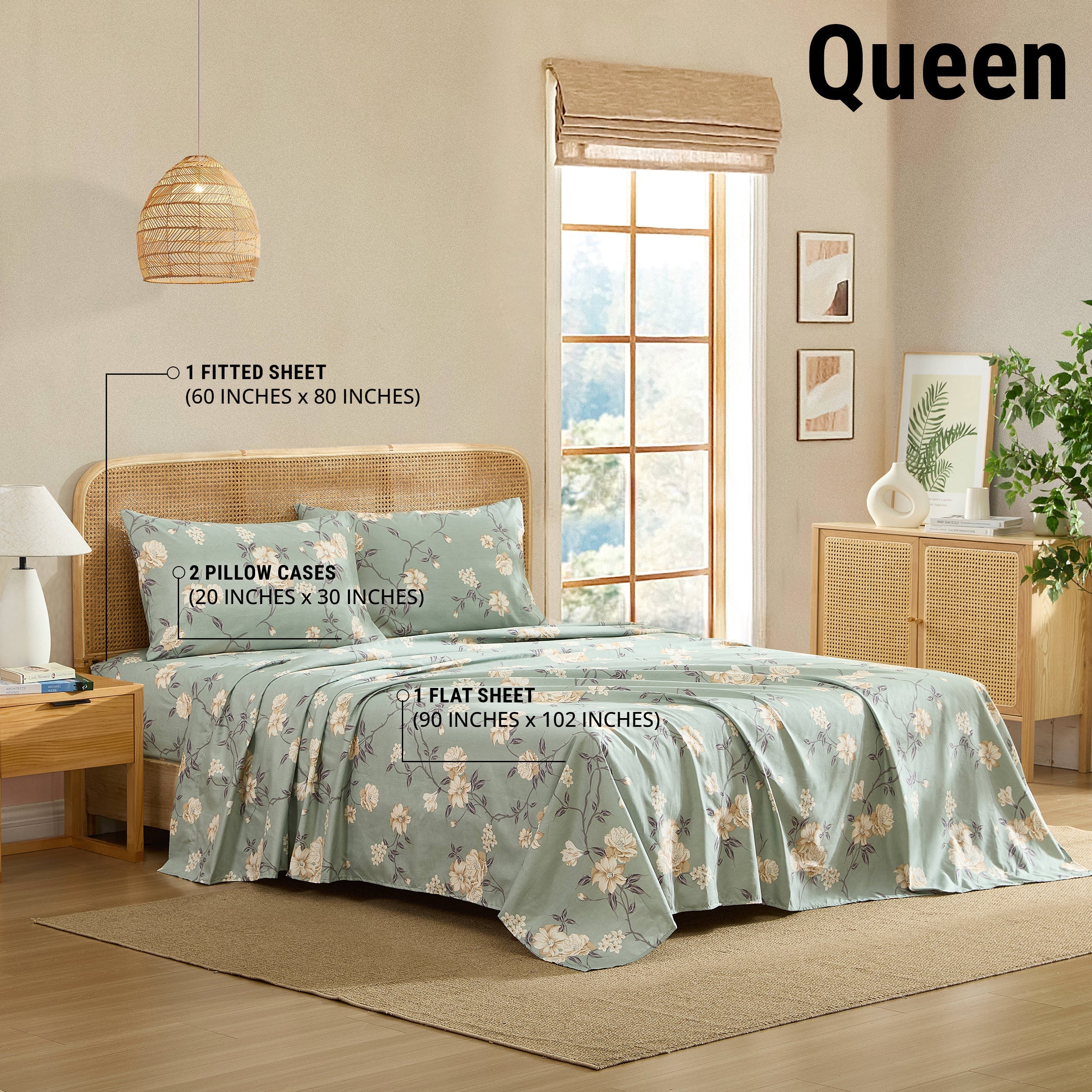 Vintage Green Bed Sheets