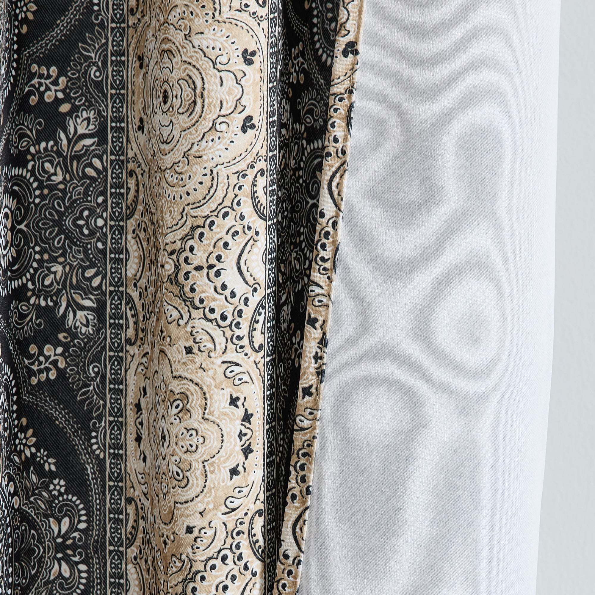 William Boho Damask Striped Curtains - Set of 2