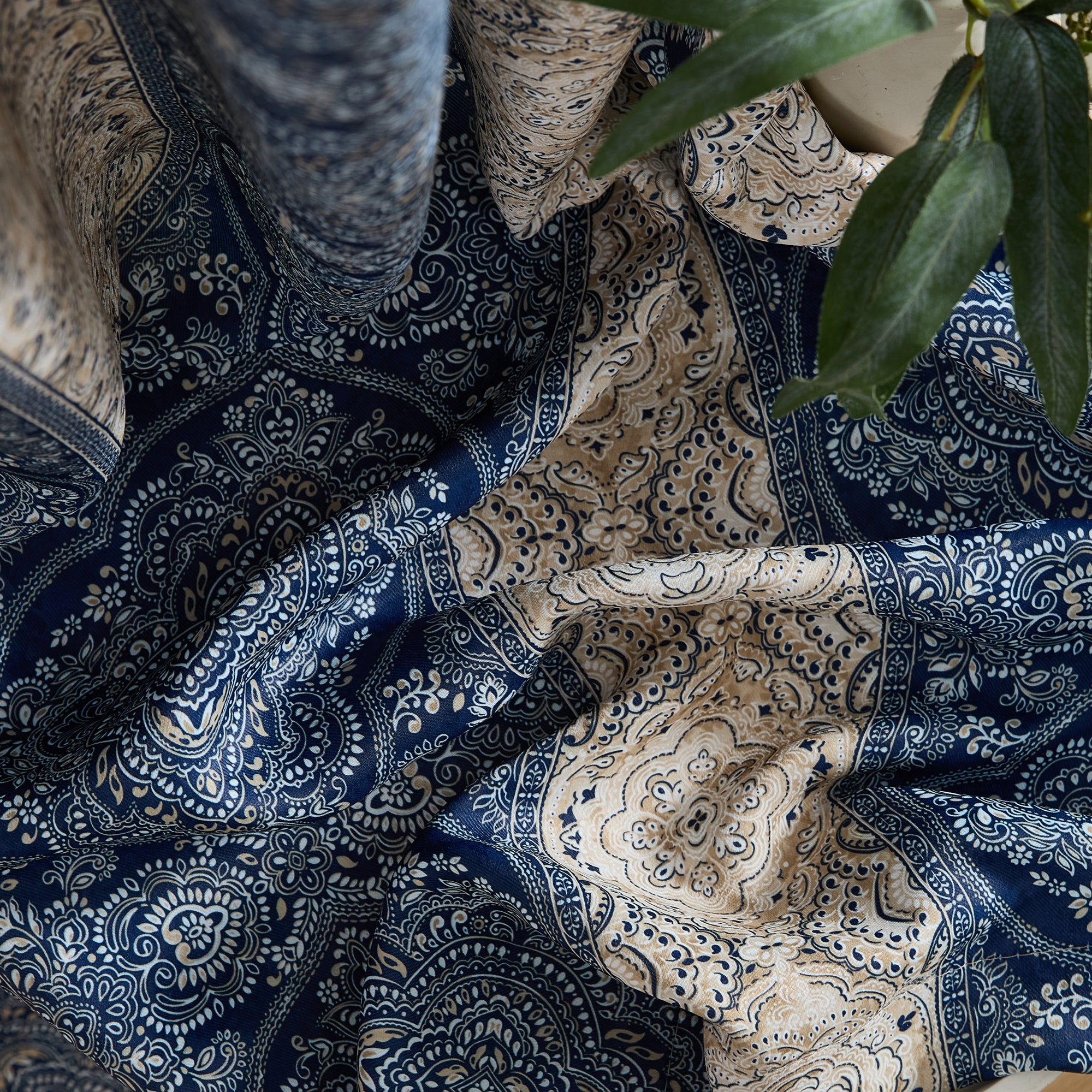 William Boho Damask Striped Curtains - Set of 2