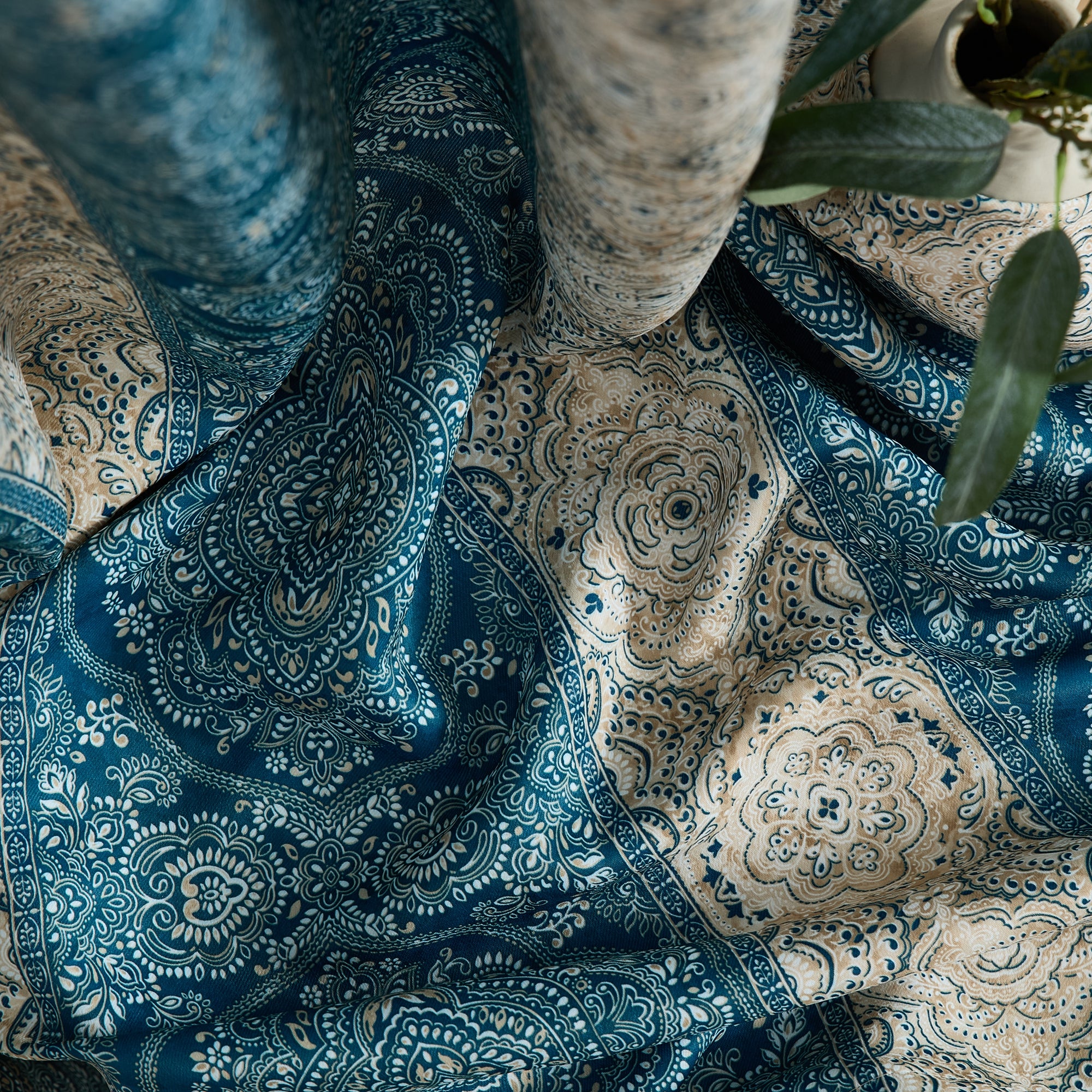 William Boho Damask Striped Curtains - Set of 2