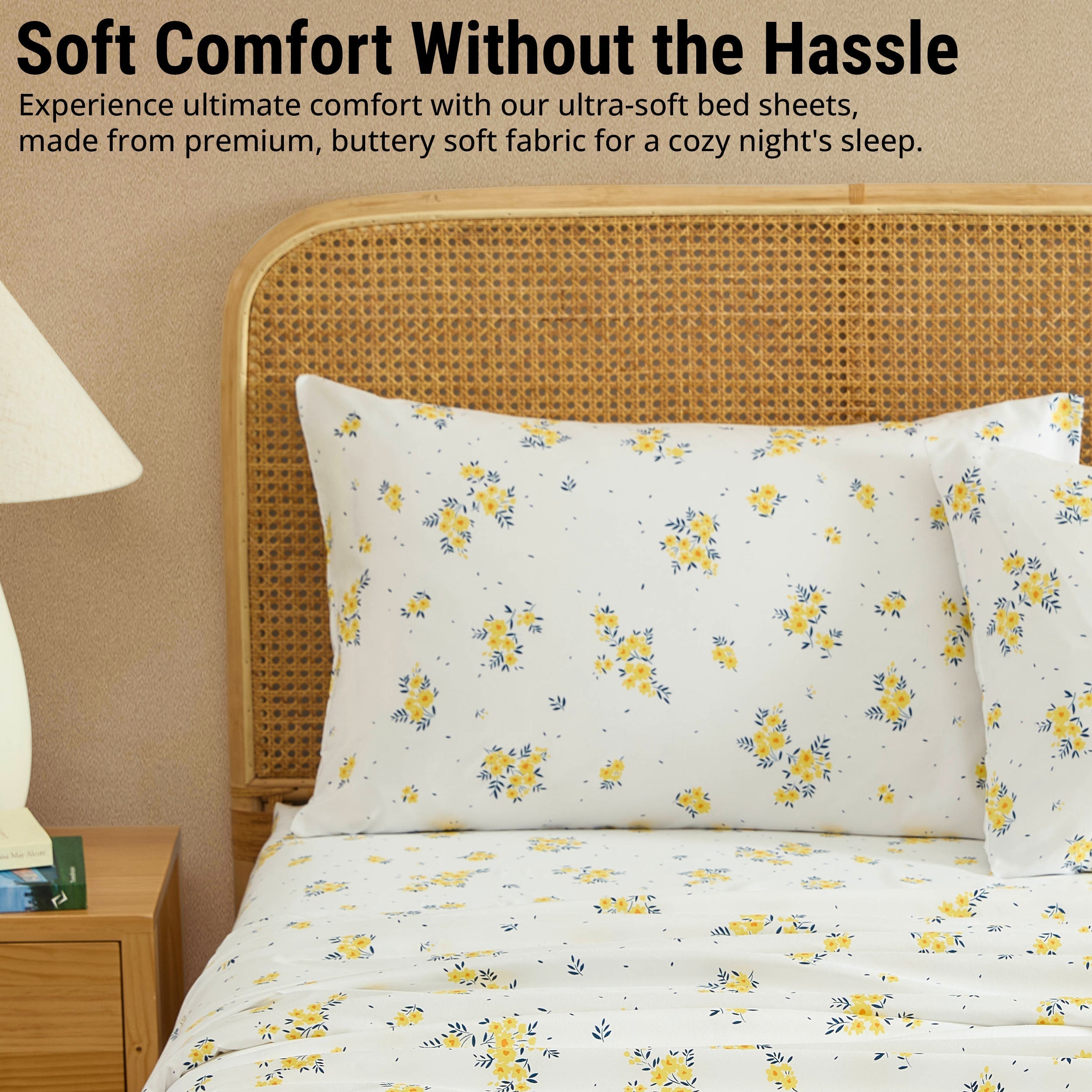 Blue Yellow Floral Bed Sheets