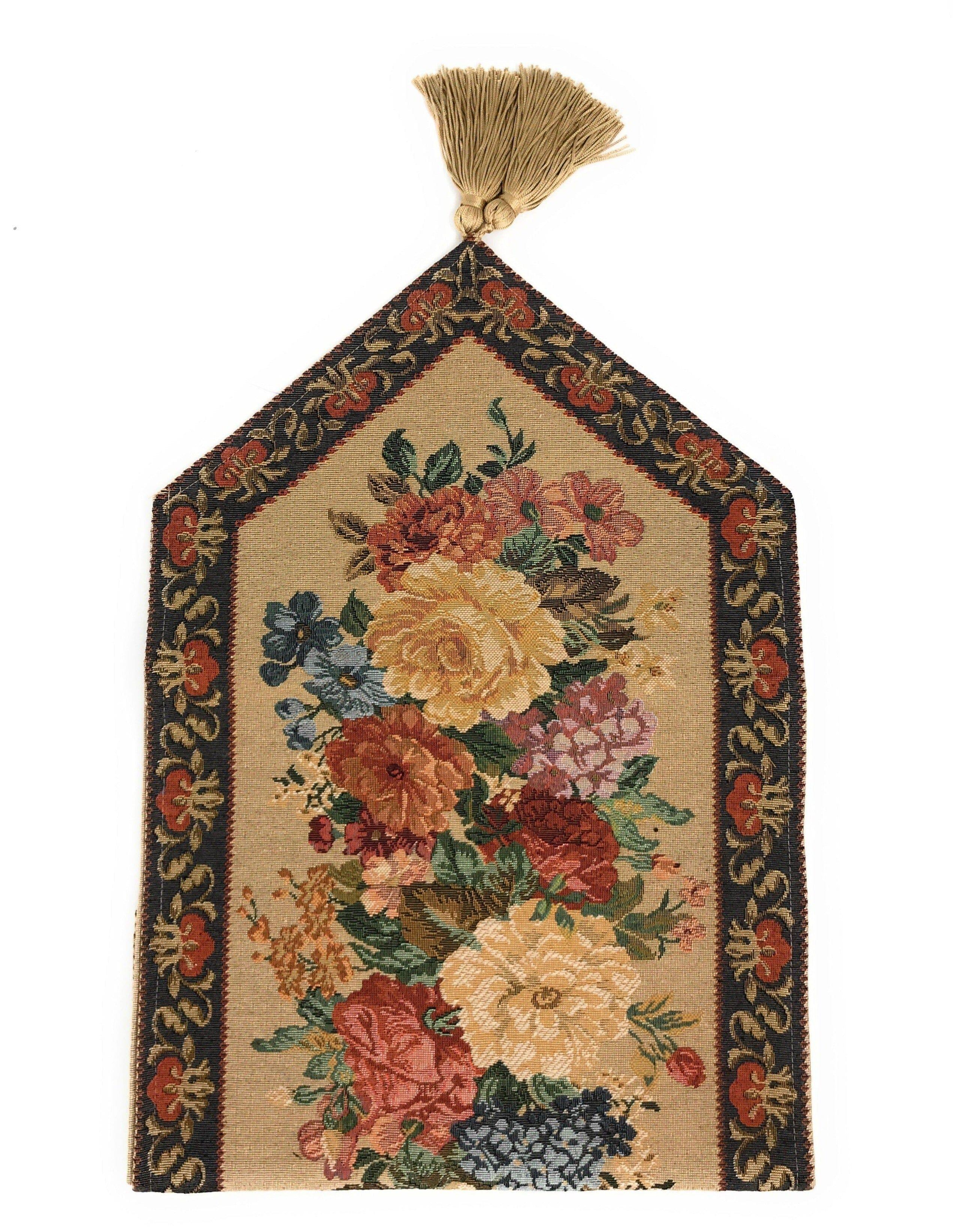 Set of 3-Pieces - Breath of Spring Floral Beige Woven Dining Tapestry Table Runners (3089)