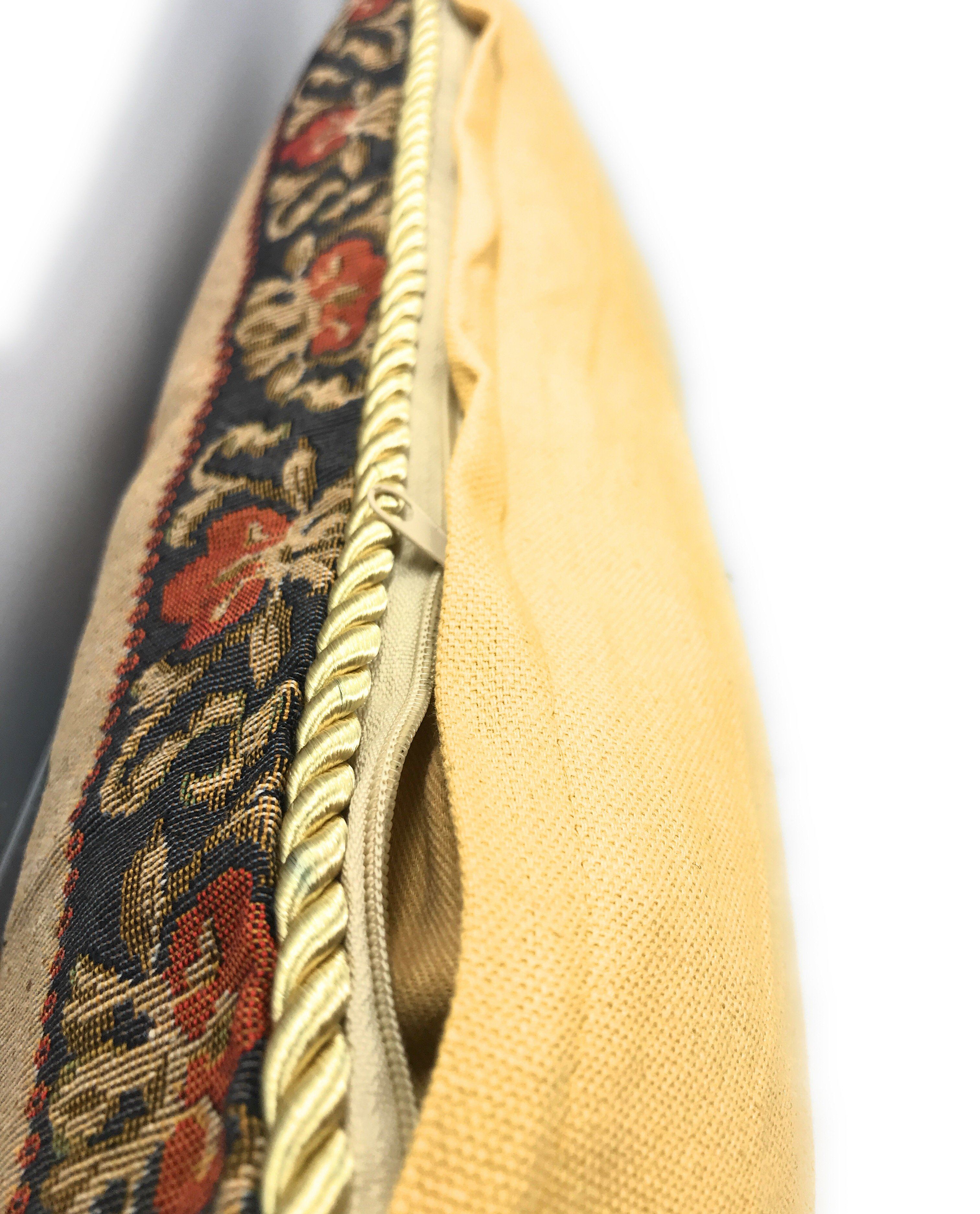 Breath of Spring Dark Border Floral Elegant Throw Pillow Cushion Cover 18" x 18"