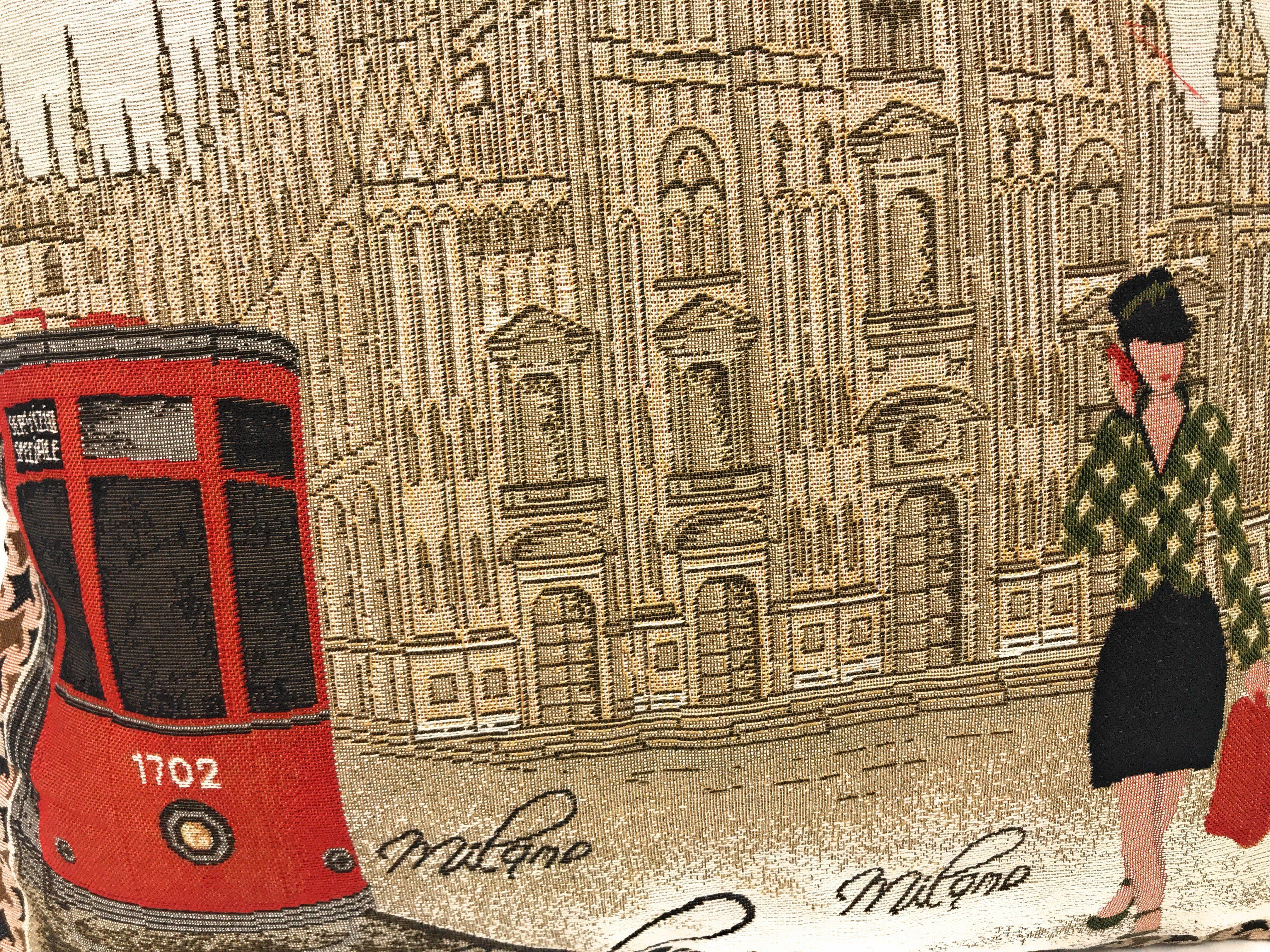 Postcard of Milan Cathedral Elegant Throw Pillow Cushion Cover. 1-Piece 18"