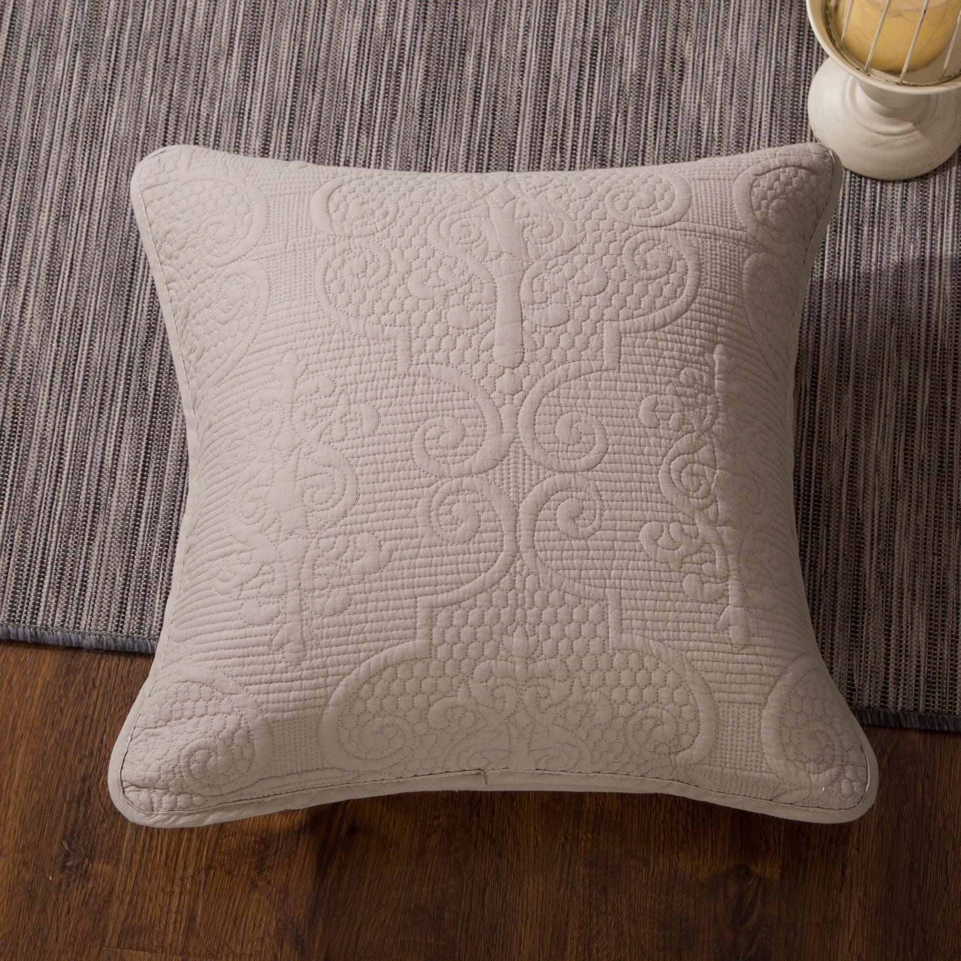 Set of 2-Pieces Sandy Beige Taupe Square Cushion Throw Pillow Covers, 18" x 18" (JHW-585)