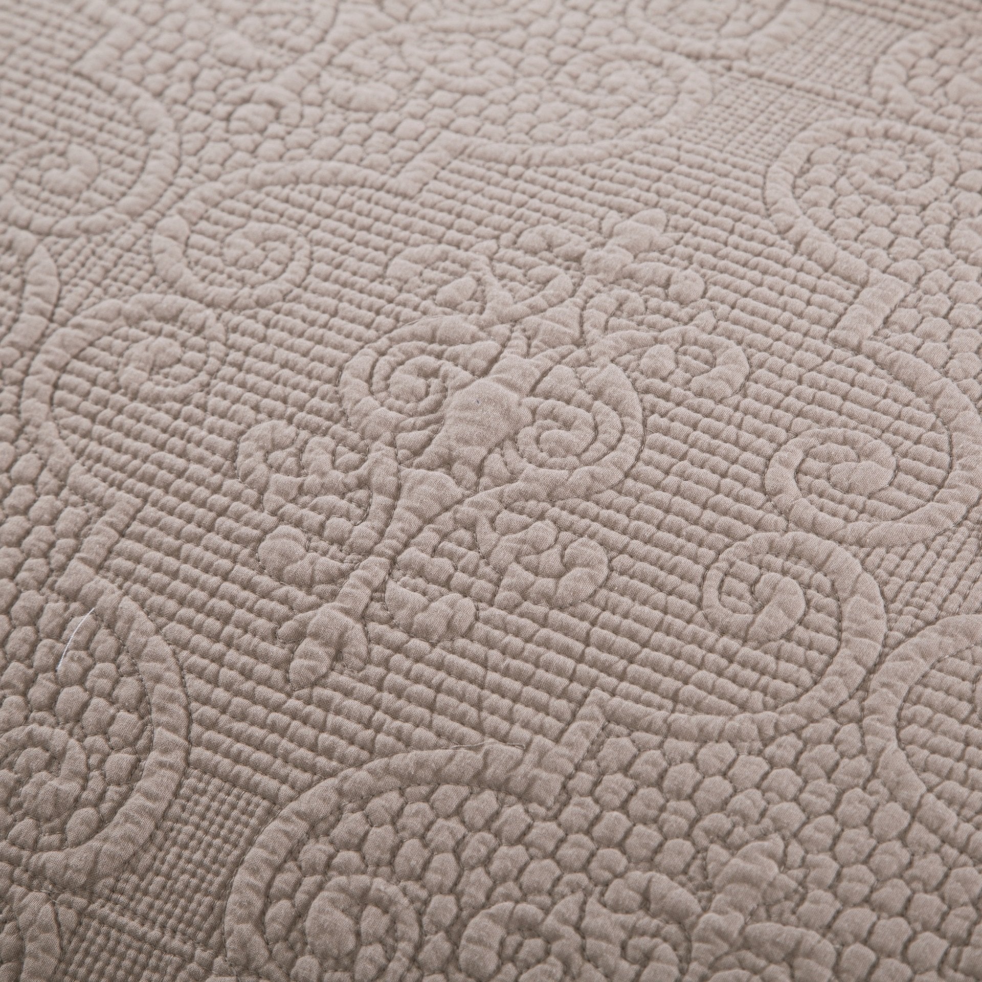 Taupe Beige Sand Dollar Floral Quilted Cotton Pillow Sham - 1-Piece  (JHW585)