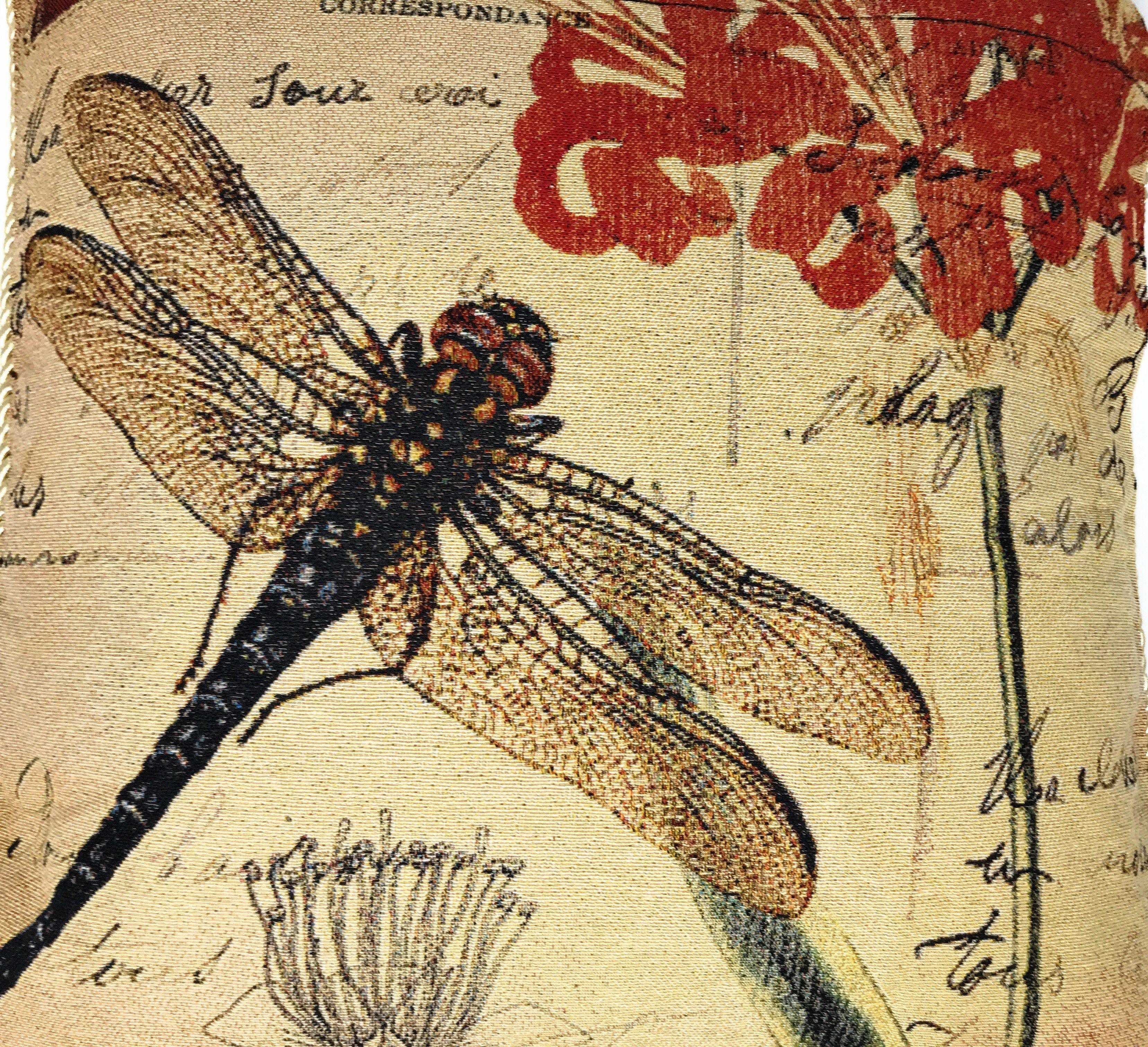 Set of 2-Pieces Dragonfly Dreams Nature Garden Tapestry Throw Pillow Covers w/ Inserts - 18" x 18"