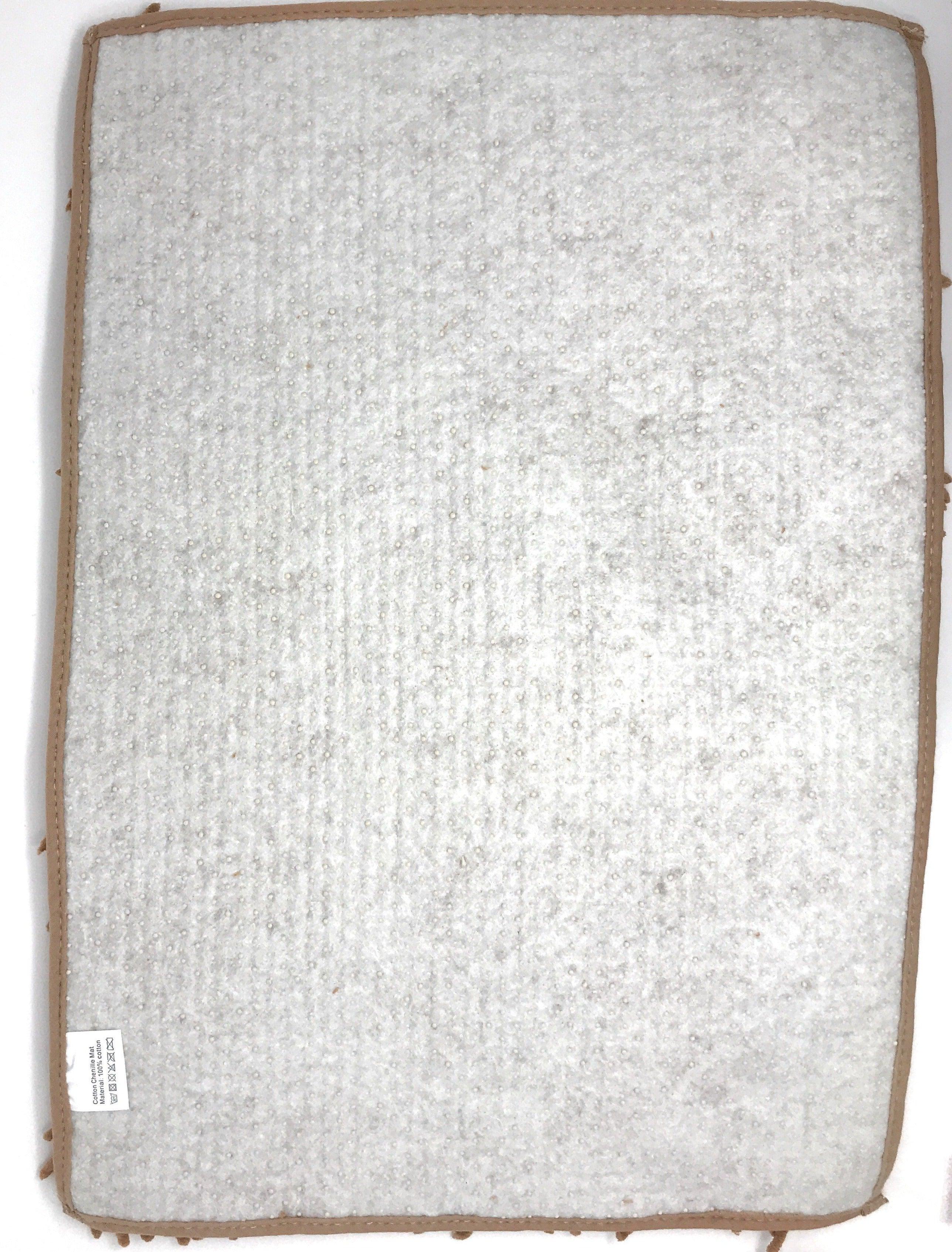 Coffee Brown Shaggy Soft Chenille Noodle Carpet Rug Bath Mat