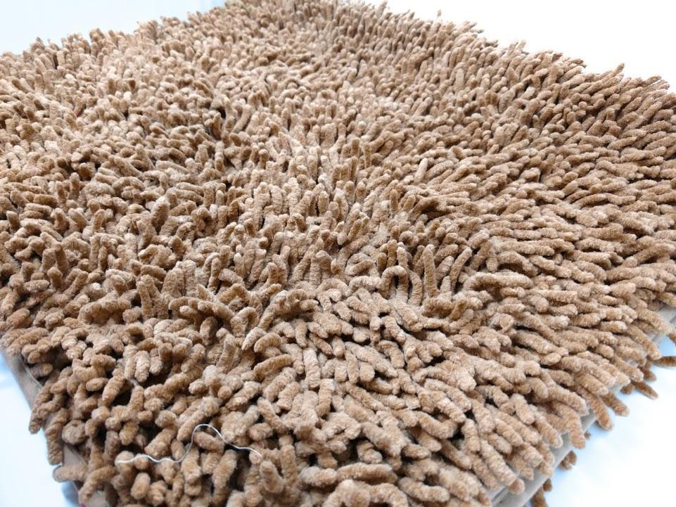 Coffee Brown Shaggy Soft Chenille Noodle Carpet Rug Bath Mat