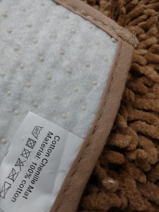 Coffee Brown Shaggy Soft Chenille Noodle Carpet Rug Bath Mat