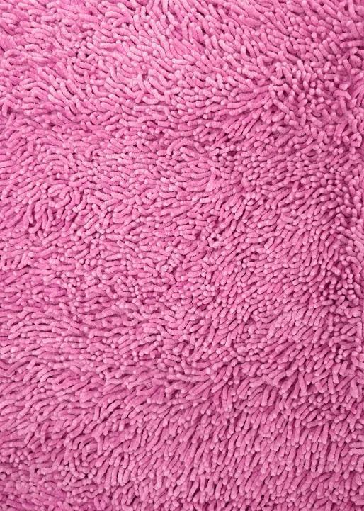 Fuchsia Magenta Pink Shaggy Soft Chenille Noodle Carpet Rug Bath Mat