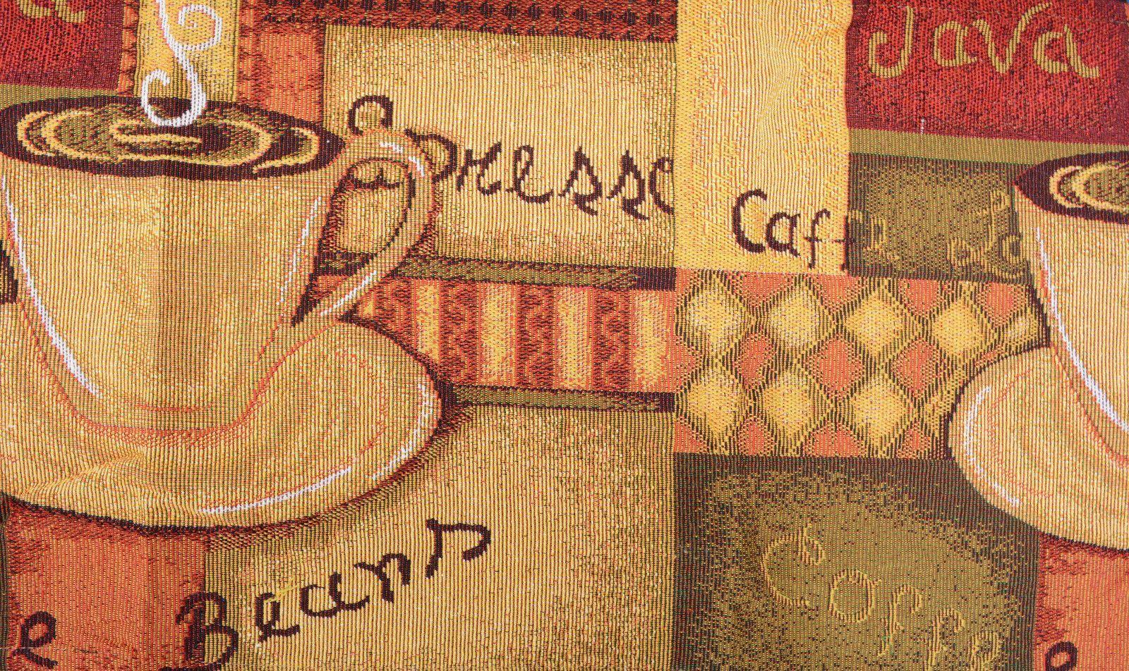 Smell of Coffee Cup Latte Java Brown Tapestry Table Runner Cloth (9912)