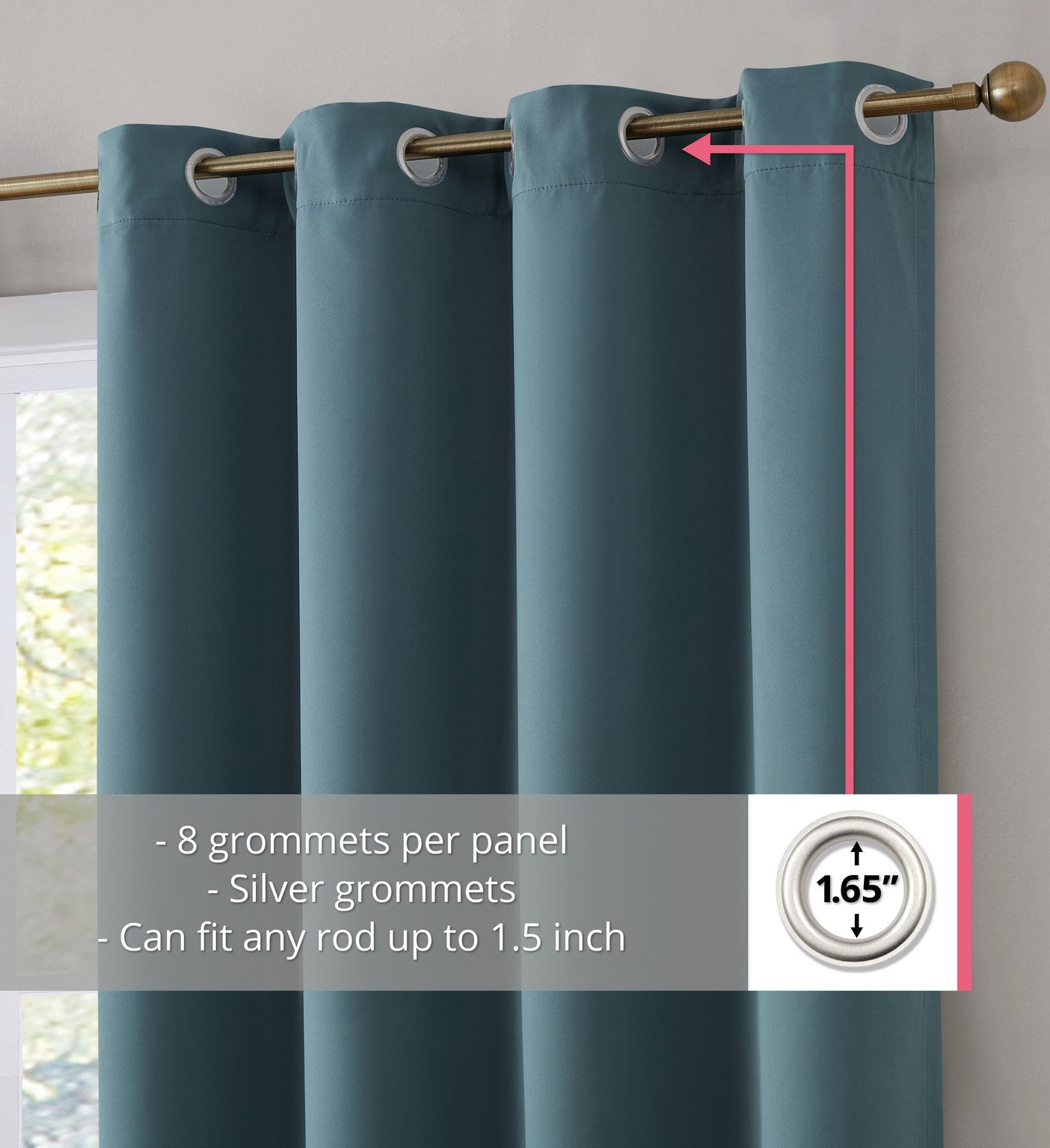 再追加販売 Siena Decorative 100% Blackout Thermal Insulated with Liner  Window Curtain Floor Length Grommet Panels for Living Room  Bedroo 