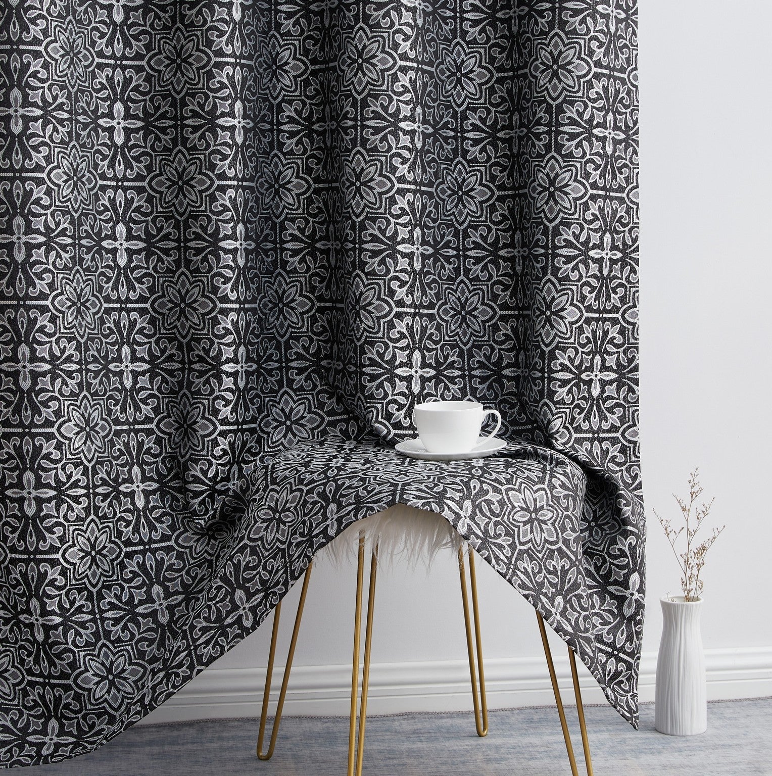 Mia Moroccan Tile 100% Blackout Grommet Curtain Panels
