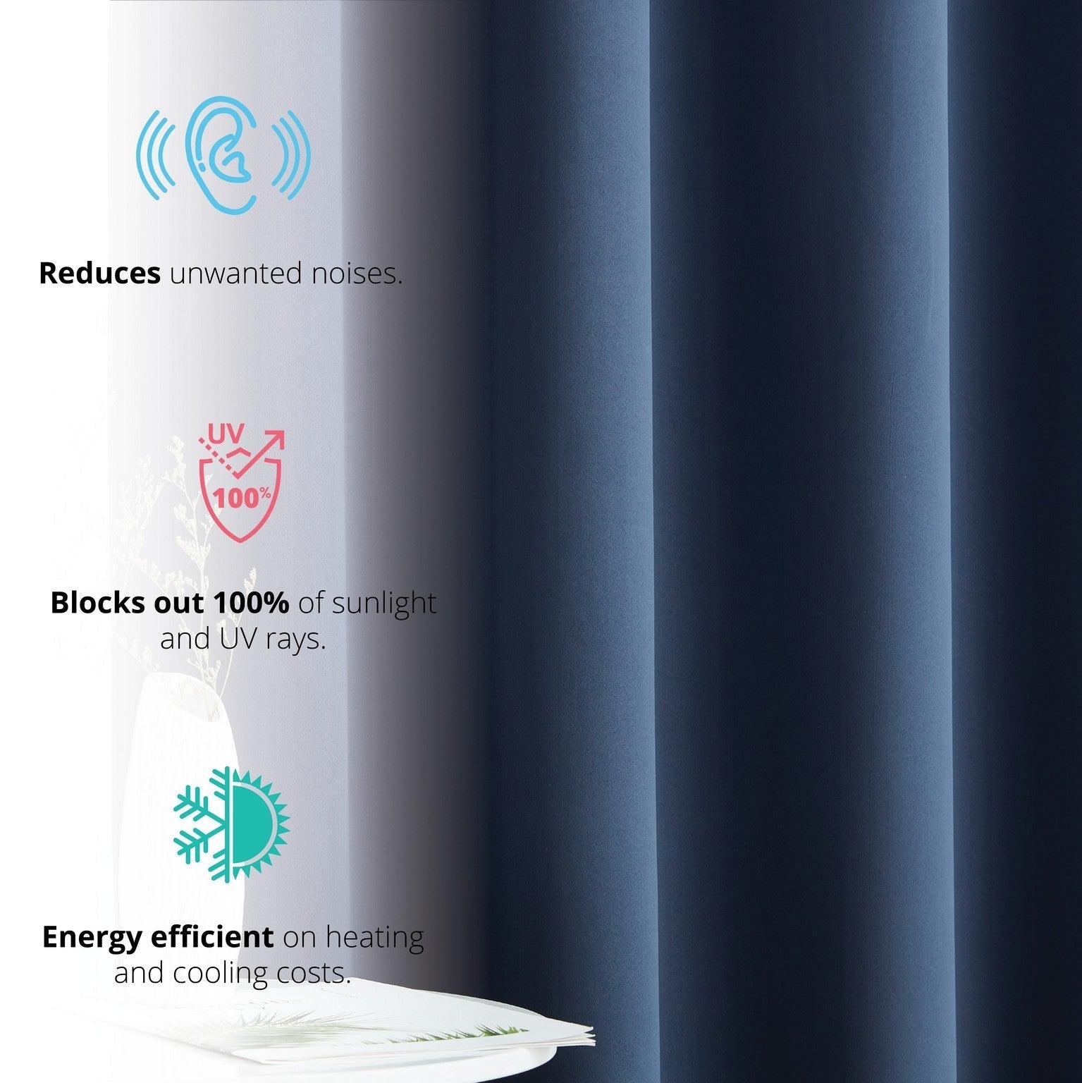Lowes - 100% Blackout Curtains Dakota Hamilton with Insulight Membrane